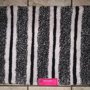 Brand New Black Striped Juicy Couture Bath Rug